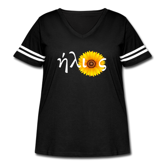 Women's ήλιος Curvy Vintage Sport T-Shirt - black/white